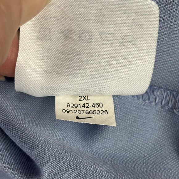 Nike Dri-FIT Shirt Mens 2XL Light Blue Short Sleeve Henley Raglan Athletic Golf - Picture 7 of 9